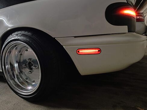 iJDMTOY عدسة شفافة/بيضاء كهرمانية/حمراء كاملة LED مجموعة إضاءة جانبية متوافقة مع 1990-2005 Mazda Miata MX-5، مدعومة بإجمالي 84-SMD LED، استبدل مصابيح العلامات الجانبية OEM in Kuwait