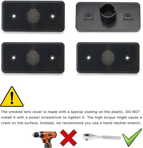 iJDMTOY Smoked Black Front/Rear Side Marker Lamp Lenses Compatible With 2002-2014 Mercedes W463 G-Class G500 G550 G55 G63 AMG, Replace Front/Back OEM Amber/Red Sidemarkers in Saudi Arabia