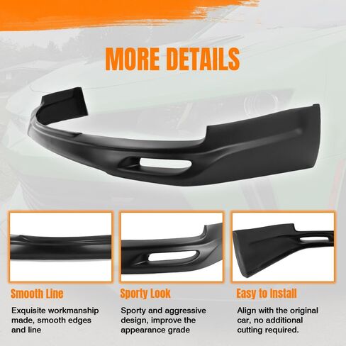 Front Bumper Lip Spoiler Compatible with 2004-2006 Acura TL, PU JDM Style Add-on Front Splitter Air Dam Chin Protector, Black in Saudi Arabia