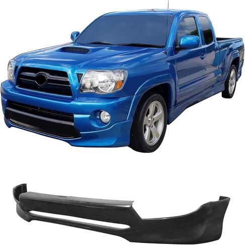 حافة ممتصة للصدمات الأمامية من IKON MOTORSPORTS، متوافقة مع Toyota Tacoma 2005-2011، نمط IKON غير مطلي باللون الأسود من البولي يوريثان من البولي يوريثين، فاصل حماية للذقن، قطعتان in Kuwait