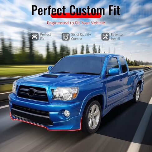 حافة ممتصة للصدمات الأمامية من IKON MOTORSPORTS، متوافقة مع Toyota Tacoma 2005-2011، نمط IKON غير مطلي باللون الأسود من البولي يوريثان من البولي يوريثين، فاصل حماية للذقن، قطعتان in Kuwait
