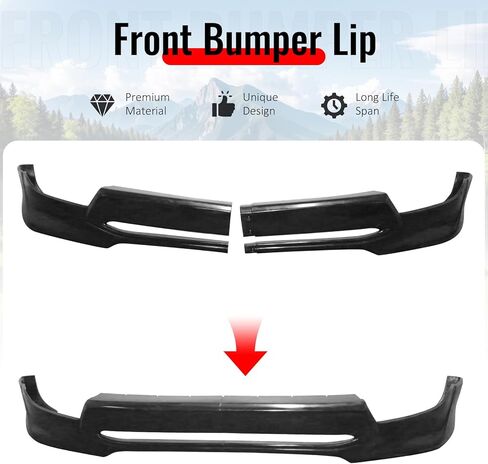 حافة ممتصة للصدمات الأمامية من IKON MOTORSPORTS، متوافقة مع Toyota Tacoma 2005-2011، نمط IKON غير مطلي باللون الأسود من البولي يوريثان من البولي يوريثين، فاصل حماية للذقن، قطعتان in Kuwait