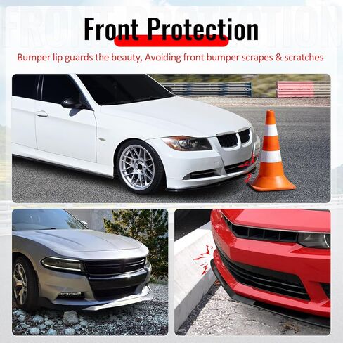 حافة ممتصة للصدمات الأمامية من IKON MOTORSPORTS، متوافقة مع Toyota Tacoma 2005-2011، نمط IKON غير مطلي باللون الأسود من البولي يوريثان من البولي يوريثين، فاصل حماية للذقن، قطعتان in Kuwait