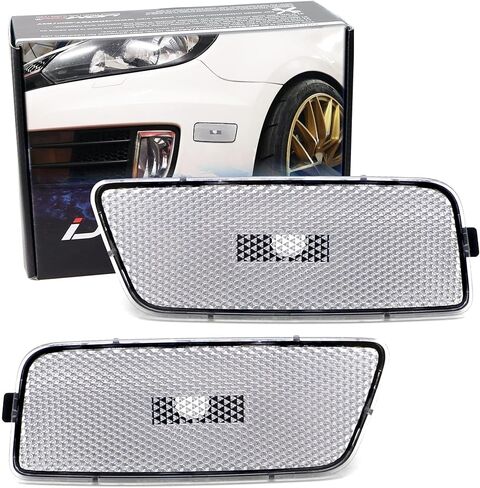 iJDMTOY Euro Smoked Lens Front Bumper Side Marker Light Housing Replacements Compatible with Volkswagen: 2009-2014 MK6 GTI, Replace OEM Amber Sidemarker Lamps in Saudi Arabia