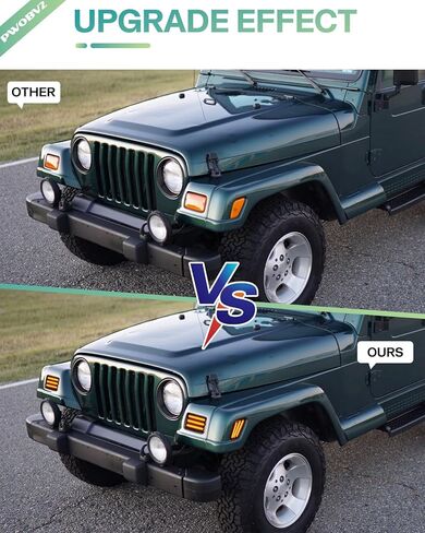 Switchback LED Fender Turn Signal Side Marker Lights for Jeep Wrangler TJ 1997-2006, 4PC Smoked Lens Sequential Amber White Parking DRL White 3 Row Full Chips in Saudi Arabia