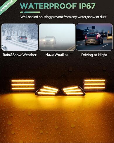 Switchback LED Fender Turn Signal Side Marker Lights for Jeep Wrangler TJ 1997-2006, 4PC Smoked Lens Sequential Amber White Parking DRL White 3 Row Full Chips in Saudi Arabia