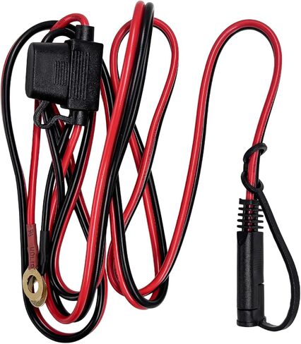 6 FT SAE to O Ring Terminal Harness, 14 AWG Battery Charger Cord Connector with 15A Protection Fuse, 2 Pin Quick Disconnect Plug Terminal Assembly for Motorcycle Car Tractor in Saudi Arabia