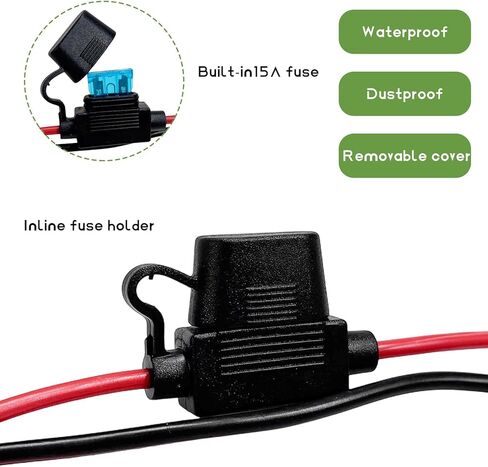 6 FT SAE to O Ring Terminal Harness, 14 AWG Battery Charger Cord Connector with 15A Protection Fuse, 2 Pin Quick Disconnect Plug Terminal Assembly for Motorcycle Car Tractor in Saudi Arabia