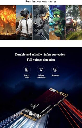 محرك الأقراص الصلبة الداخلي SSD M.2 2260 سعة 64 جيجابايت محرك الأقراص الصلبة الداخلي عالي الأداء لأجهزة الكمبيوتر المحمول المكتبية SATA III 6 جيجابايت/ثانية (64 جيجابايت، 2260) in Kuwait