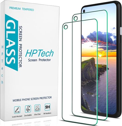 HPTech (2 Pack) Designed for Google Pixel 4a (Not Fit for 4a 5G) Tempered Glass Screen Protector, Anti Scratch, Easy to Install, Bubble Free in Saudi Arabia