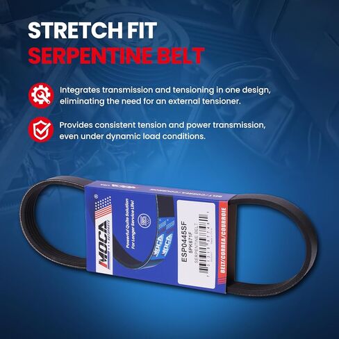 MOCA Accessory Drive Belt 5PK671F Compatible with 2004-2009 for Mazda 3 2.0L/ 2.3L & 2006-2010 for Mazda 5 2.3L in Saudi Arabia