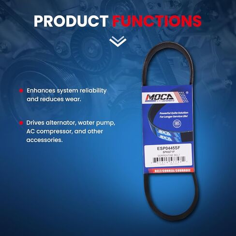 MOCA Accessory Drive Belt 5PK671F Compatible with 2004-2009 for Mazda 3 2.0L/ 2.3L & 2006-2010 for Mazda 5 2.3L in Saudi Arabia