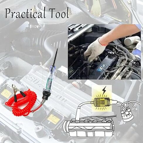 1Pack Automotive Test Light with 6-12-24V LED Digital Voltage Display, Electrical Test Pen with Long Probe for Car RV Fuse Checker， Dual Color Polarity Indicator & Circuit Tester Automotive in Saudi Arabia