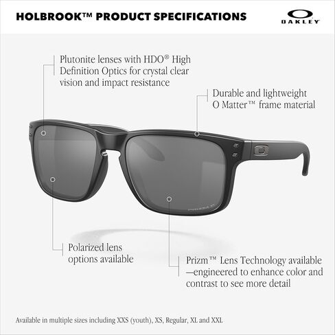 Oakley Men's OO9102 Holbrook Square Sunglasses, Matte Crystal Black/Prizm Black Polarized, 57 mm in Saudi Arabia