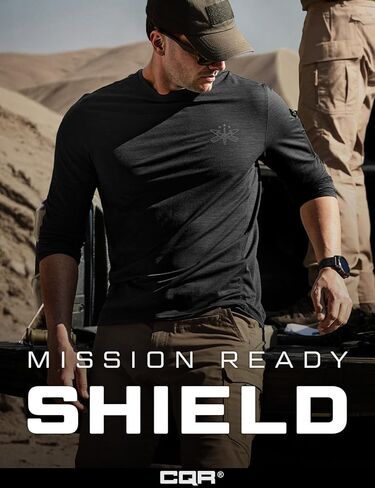 CQR Men's UPF 50+ Sun Protection Long Sleeve Quick Dry Athletic Shirts, Stretch Running Workout Hiking T-Shirts in Kuwait