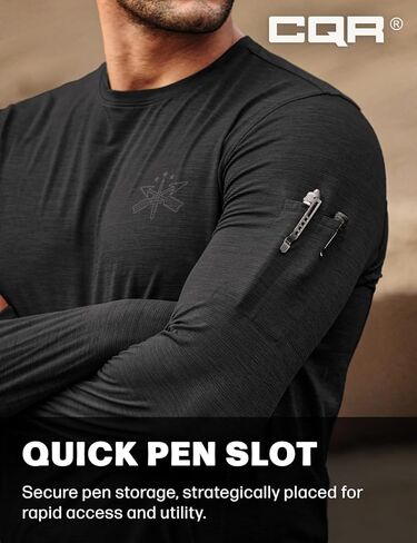 CQR Men's UPF 50+ Sun Protection Long Sleeve Quick Dry Athletic Shirts, Stretch Running Workout Hiking T-Shirts in Kuwait