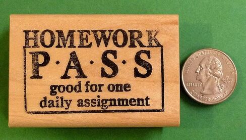 Wooden Mount Rubber Stamp for Card Making Homework Pass, Wood Mounted Teacher's Rubber Stamp in Saudi Arabia