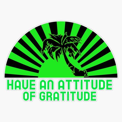 Have An Attitude Of Gratitude Green Neon Sticker Vinyl Waterproof Sticker Decal Car Laptop Wall Window Bumper Sticker 5" in Saudi Arabia