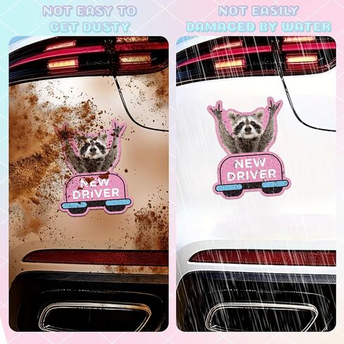 CNhoqc 4pcs Shivering Hamster New Driver Car Magnet, Cute Reflective Student Driver Sign for Car Bumper, Cartoon Nervous Hamster Caution New Driver Reusable Magnet Sticker for Car Bumper Safety Sign in Kuwait