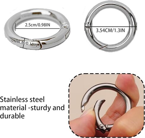 Spring O Rings Keyring Buckle, Round Carabiner Snap Clip, Key Ring Clip DIY Accessories for Handbag Key Keychain in Saudi Arabia