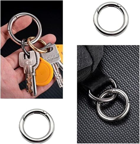 Spring O Rings Keyring Buckle, Round Carabiner Snap Clip, Key Ring Clip DIY Accessories for Handbag Key Keychain in Saudi Arabia