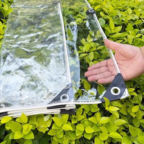 قماش القنب الشفاف، 3 × 3 بوصات مع حلقات تثبيت، مقاومة للماء بقوة 14 مل مع حافة معززة للفناء والجناح، والشرفة والحديقة الخارجية in Saudi Arabia