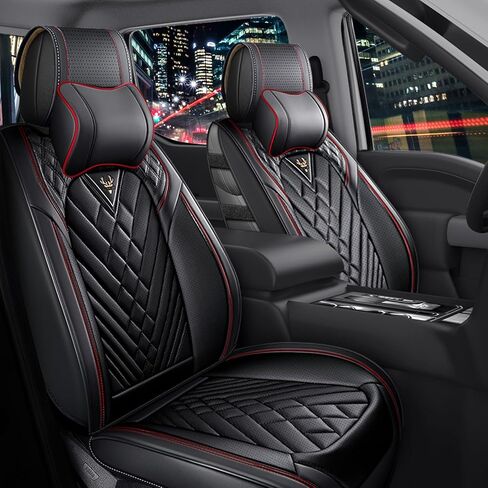 مناسب لأغطية مقاعد Ford F-150 F150 King Ranch 2010-2025، غطاء مقعد السيارة مصنوع من الجلد الفاخر المقاوم للماء والبقع، سهل التركيب والتنظيف (الكاري البني/5 مقاعد فاخرة) in Kuwait