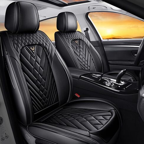 مناسب لأغطية مقاعد Ford F-150 F150 King Ranch 2010-2025، غطاء مقعد السيارة مصنوع من الجلد الفاخر المقاوم للماء والبقع، سهل التركيب والتنظيف (الكاري البني/5 مقاعد فاخرة) in Kuwait