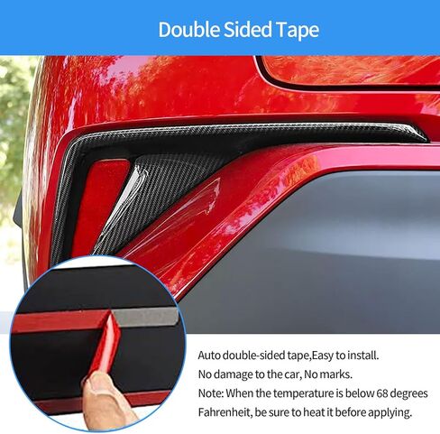 Car Accessories Compatible with Toyota C-HR CHR 2019 2018 Exterior Rear Fog Light Lamp Cover Trim ABS 2PCS(Carbon Fiber Style,Rear) in Saudi Arabia