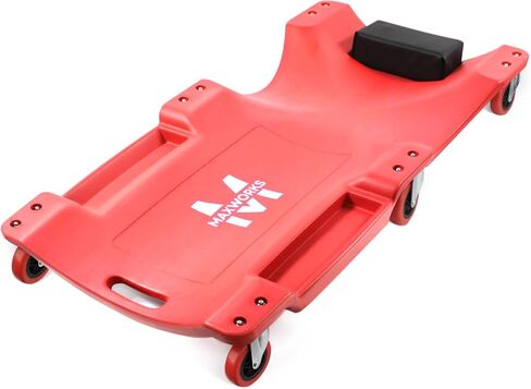 MaxWorks 50875 Mechanics Roller Seat, 250 LBS Capacity Padded Rolling Workshop Stool with Tool Tray Storage for Garage, Shop, Auto Repair in Kuwait