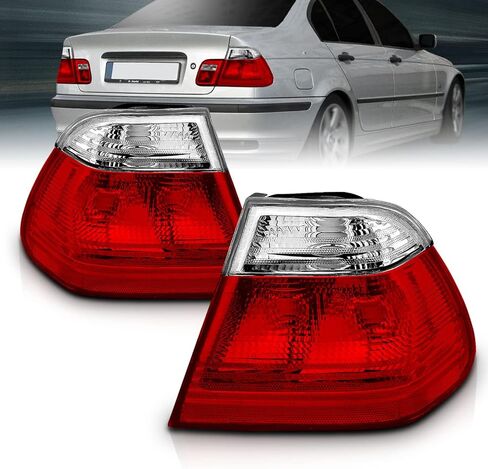 AmeriLite 4 Door Taillights Red/Clear for BMW 3 Series E46 - Passenger and Driver Side in Saudi Arabia
