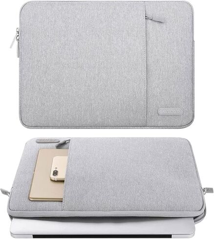 MOSISO Compatible with MacBook Air 15 inch Case 2023 2024 A2941 M2, Symmetric Geometric Heavy Duty Plastic Hard Shell with TPU Bumper&Vertical Sleeve Bag&Keyboard Cover&Type C, Transparent&Gray in Saudi Arabia
