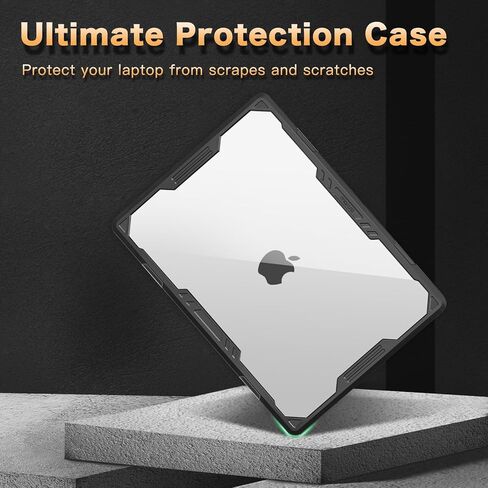 MOSISO Compatible with MacBook Air 15 inch Case 2023 2024 A2941 M2, Symmetric Geometric Heavy Duty Plastic Hard Shell with TPU Bumper&Vertical Sleeve Bag&Keyboard Cover&Type C, Transparent&Gray in Saudi Arabia