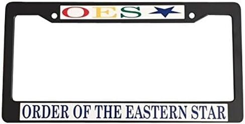 Order of the Eastern Star OES Black Plastic License Plate Frame Greek Fraternity Letter for Front Back of Car in Saudi Arabia