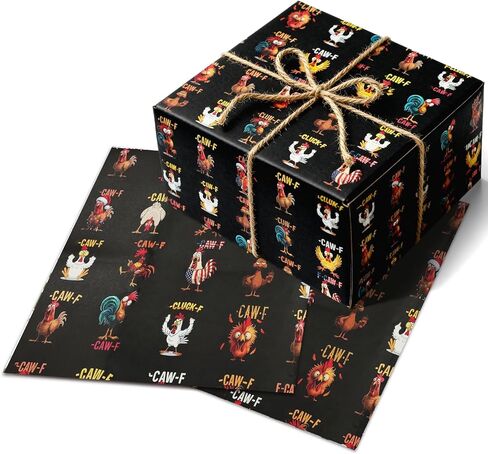 ورق تغليف F-Caw-F من Colorato، ورق تغليف عيد الميلاد للدجاج، غلاف هدايا F-Caw-F للفيل الأبيض، عيد الميلاد، عيد الميلاد، غلاف هدايا الكمامة، متين ومقاوم للتمزق، يتضمن 2 خيوط من الجوت (ب) in Kuwait