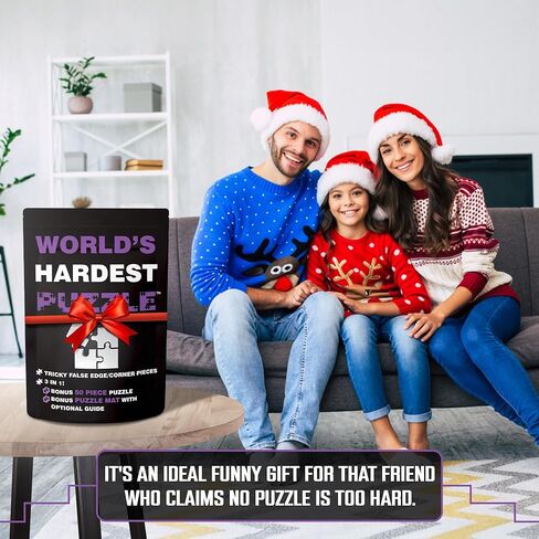 World's Hardest Puzzle ® - Clear Impossible Puzzle for Adults - Funny, Difficult, & Challenging - Hard Acrylic w/False Edges & Corners - Free Mat + Bonus 50pc Jigsaw - Cool Unique Gift - 100 Pieces in Saudi Arabia