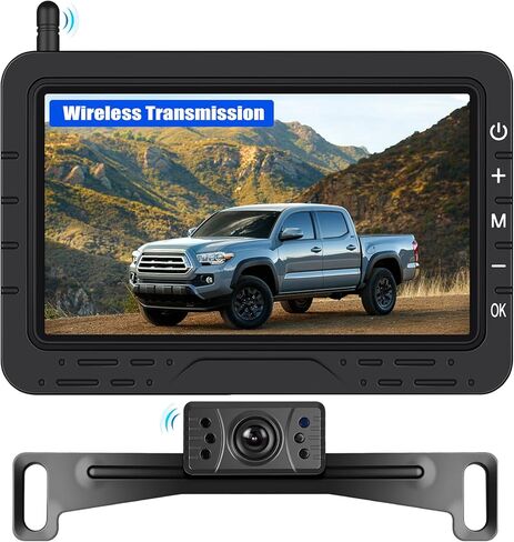 Wireless Backup Camera for Car 5-inch IPS Screen Monitor IP69 Reverse Camera Waterproof Infrared Night Vision Anti-interference Digital Stable Signal DIY Parking Lines Parking Assistance in Saudi Arabia