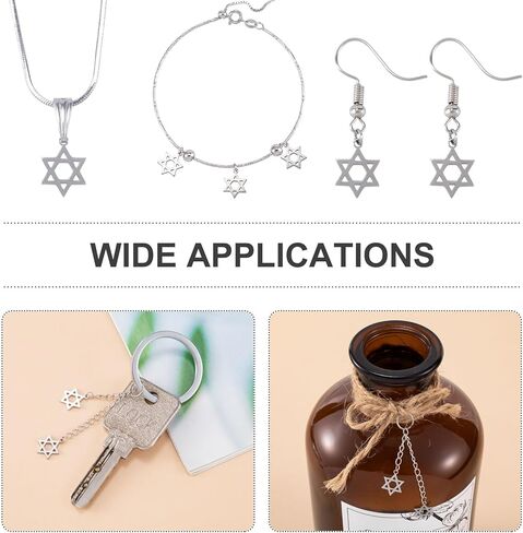 Joez Wonderful Star of David Charms, Stainless Steel Jewish Charms for Jewelry Making, Retro Pendant Accessories for DIY in Saudi Arabia