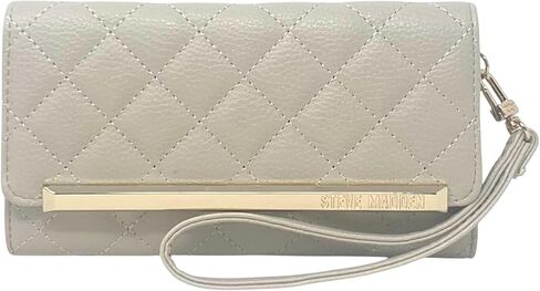 Steve Madden Women's Logobar Trifold Wristlet Wallet (Bone Floral) in Kuwait
