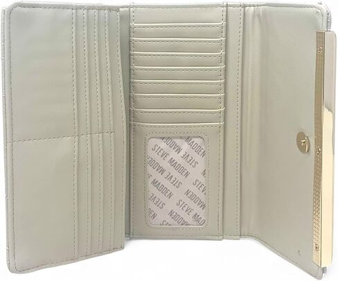 Steve Madden Women's Logobar Trifold Wristlet Wallet (Bone Floral) in Kuwait