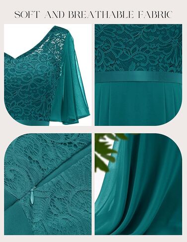 BeryLove Women's Lace Formal Dresses for Teens Elegant V Neck Flutter Sleeve Hem Asymmetrical Vintage Cocktail Prom Dress in Kuwait