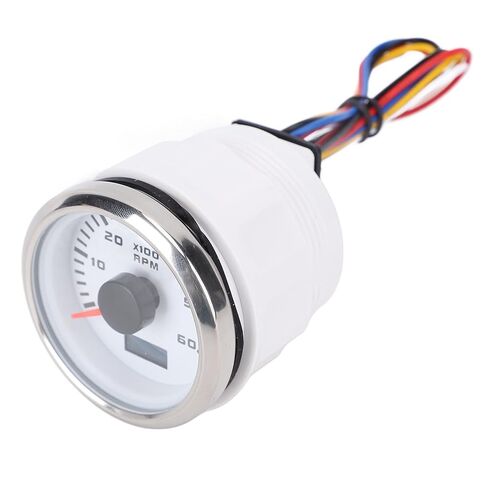 Denash 52mm /2in Tachometer,6000RPM Tachometer Tach Gauge with 7 Backlight Colors,9-32V DC RPM Gauge for Trucks Cars Boats (Black Dial Black Cover CX6227B) in Saudi Arabia