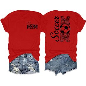 Soccer Mom Shirt Women Soccer Mom Leopard Bleached T Shirt Soccer Mom Graphic Shirt Funny Ball Mom Life Tee Top in Kuwait