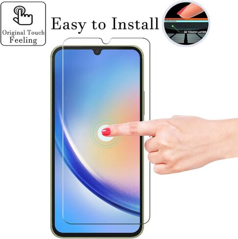 واقيات شاشة Samsung Galaxy A35 (3 عبوات)، طبقة من الزجاج المقوى 9H لهاتف Samsung Galaxy A35 واقيات شاشة زجاجية مضادة للخدش ومضادة لبصمات الأصابع بدون فقاعات فائقة الوضوح 99.99% in Kuwait