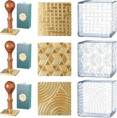 NiHome Ice Cube Stamp for Cocktails, Copper Ice Press Stamps w/Brass Head & Solid Wooden Handle Gift Packaging, Easy-to-Use for Cocktails Whiskey, Party Drinks, Home Bar, Holiday Events (3 Patterns) in Saudi Arabia
