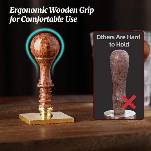 NiHome Ice Cube Stamp for Cocktails, Copper Ice Press Stamps w/Brass Head & Solid Wooden Handle Gift Packaging, Easy-to-Use for Cocktails Whiskey, Party Drinks, Home Bar, Holiday Events (3 Patterns) in Saudi Arabia