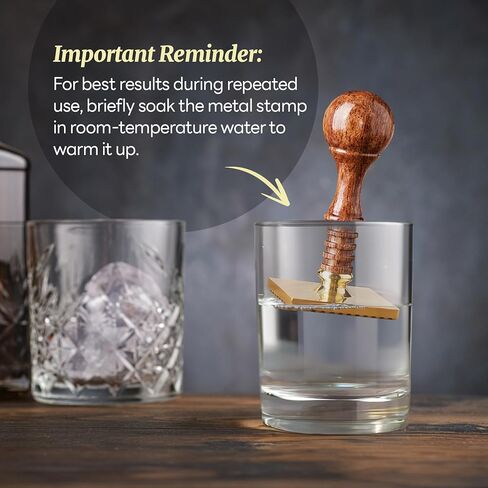 NiHome Ice Cube Stamp for Cocktails, Copper Ice Press Stamps w/Brass Head & Solid Wooden Handle Gift Packaging, Easy-to-Use for Cocktails Whiskey, Party Drinks, Home Bar, Holiday Events (3 Patterns) in Saudi Arabia