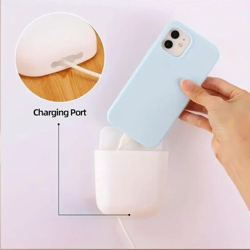 Punch-Free Mobile Phone Holder Wall-Mounted Bracket Remote Control Storage Box Home Storage Box(White) in Saudi Arabia