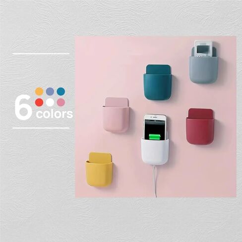 Punch-Free Mobile Phone Holder Wall-Mounted Bracket Remote Control Storage Box Home Storage Box(White) in Saudi Arabia