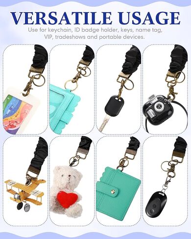 Geyoga 12 Pcs Teacher Scrunchies Lanyards Bulk for ID Badges Keys Cute Retractable Neck Scrunchie Lanyard for Women Nurse in Saudi Arabia